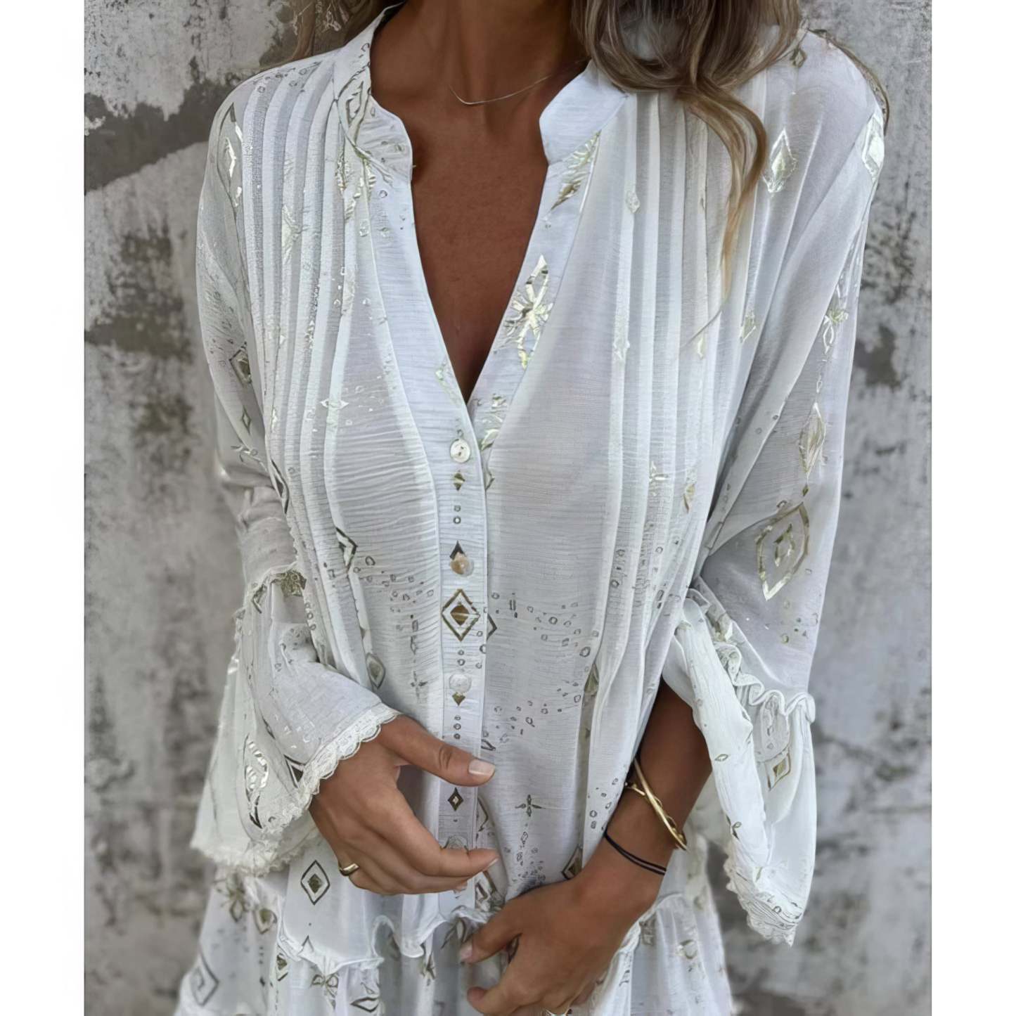 Elegant Geometric Boho Dress