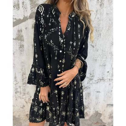  Elegant Geometric Boho Dress