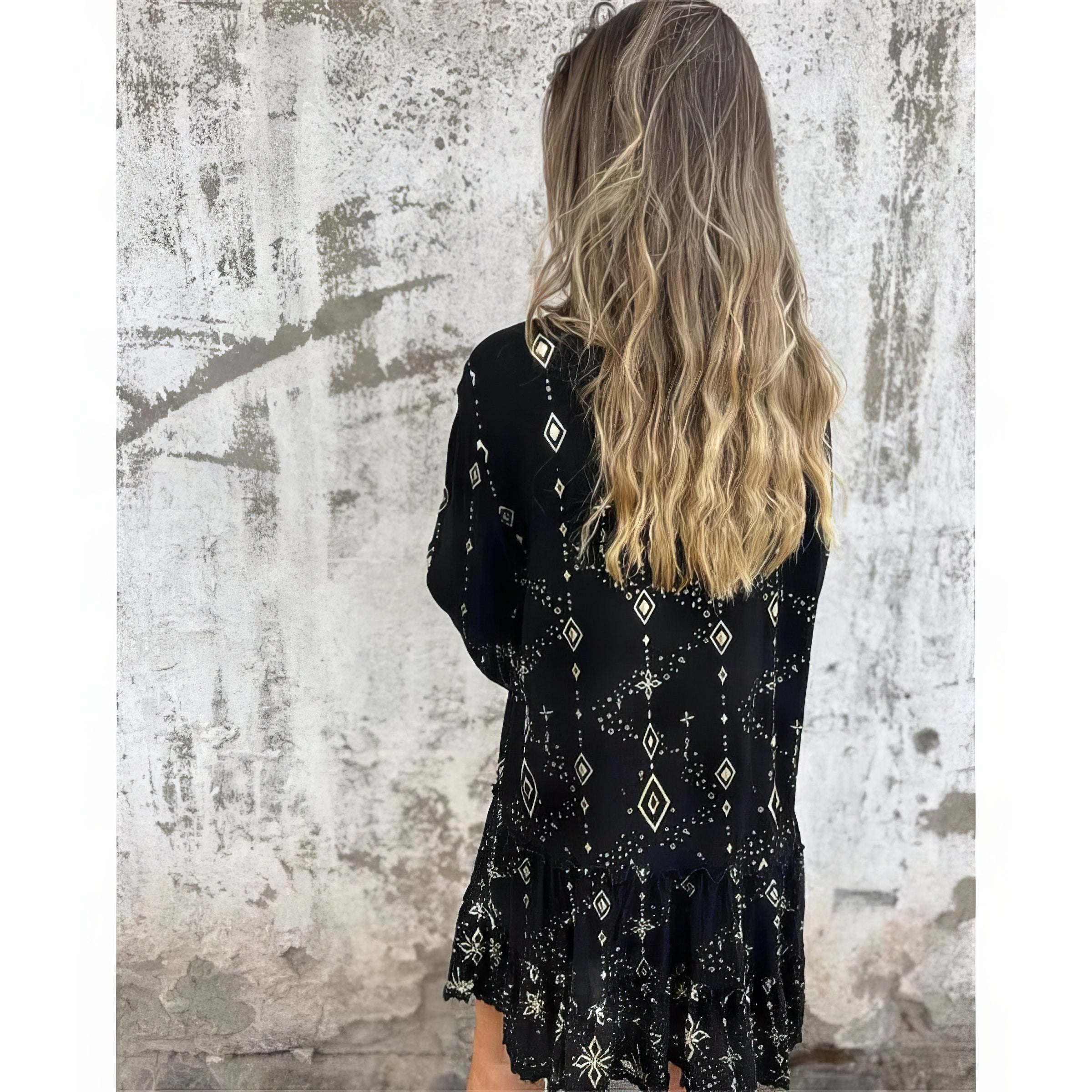  Elegant Geometric Boho Dress