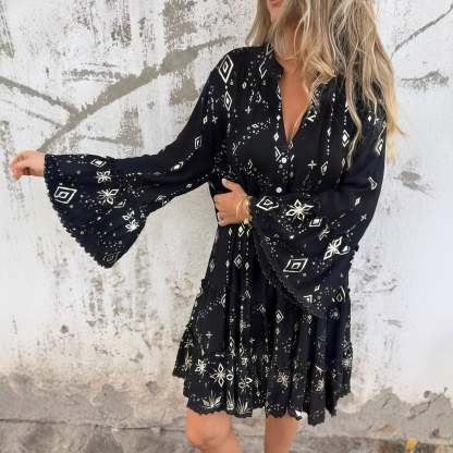  Elegant Geometric Boho Dress