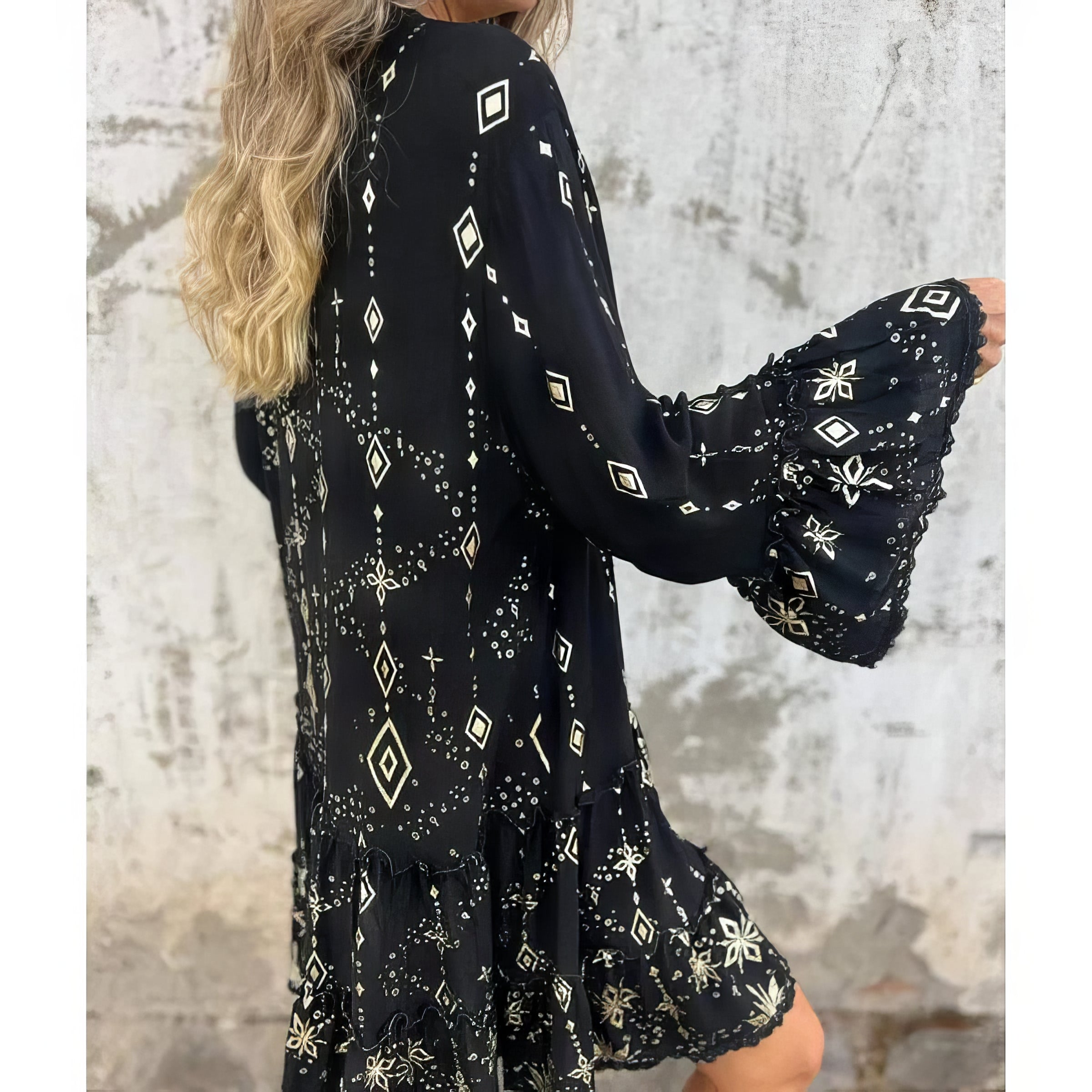  Elegant Geometric Boho Dress