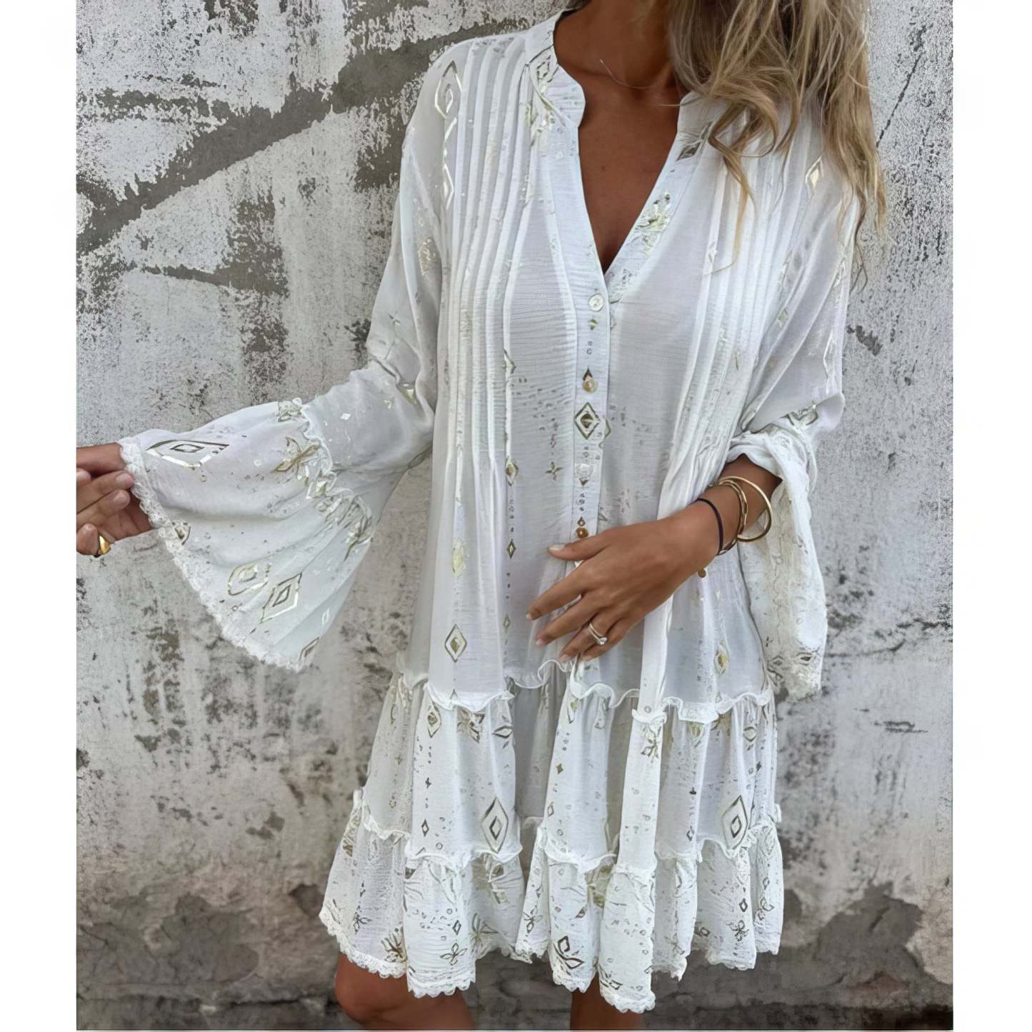  Elegant Geometric Boho Dress