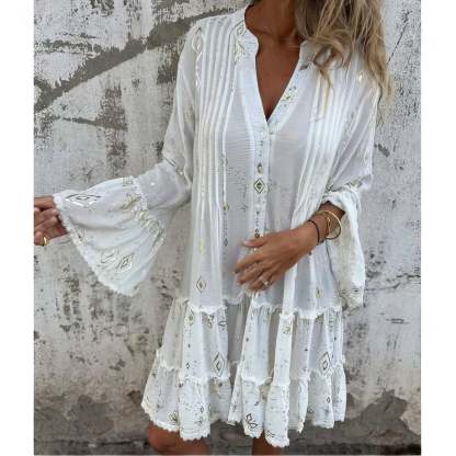  Elegant Geometric Boho Dress