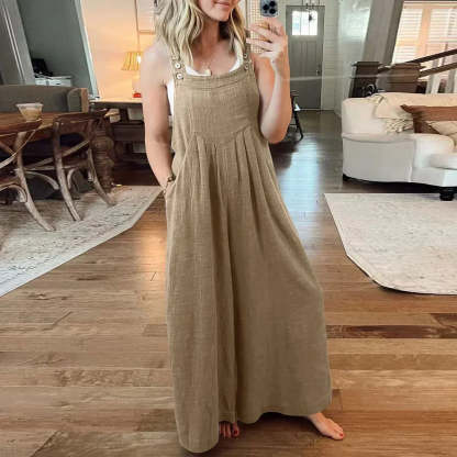 💝 Women's Sleeveless Jumpsuit with Wide Legs and Pockets