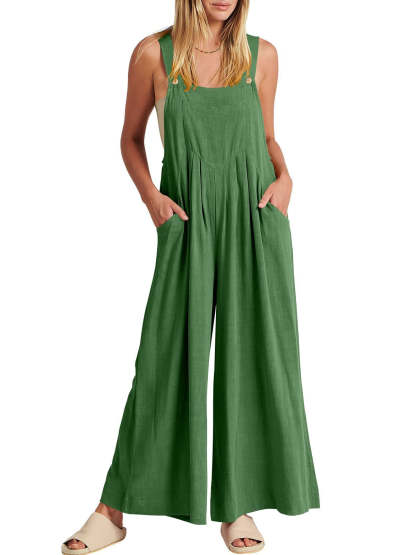 💝 Women's Sleeveless Jumpsuit with Wide Legs and Pockets