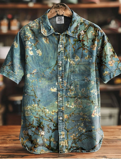 Vintage Bloom Art Print Casual  Shirt
