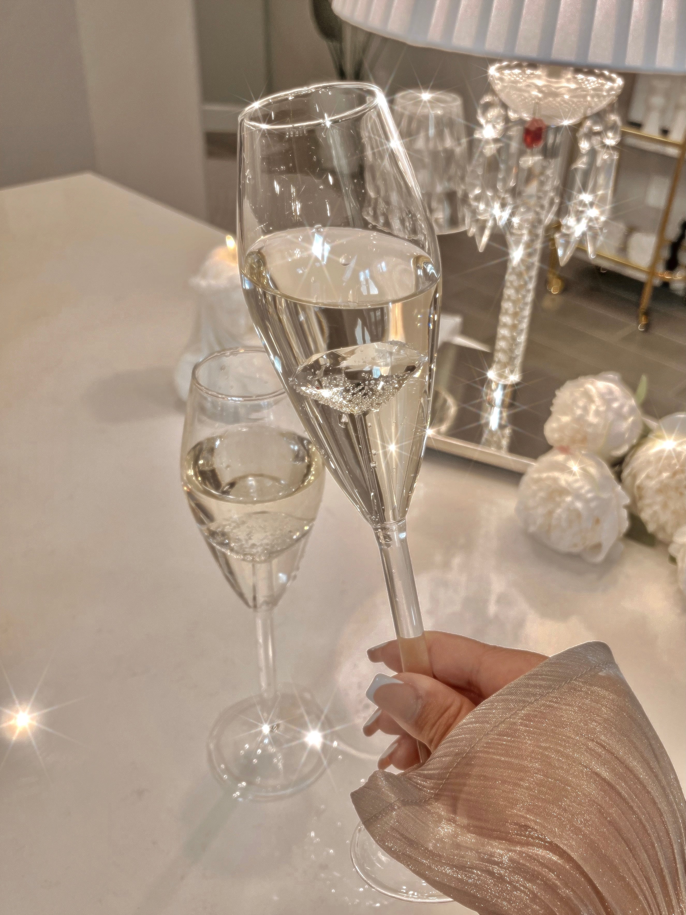 Diamond Champagne Flute Set of 2