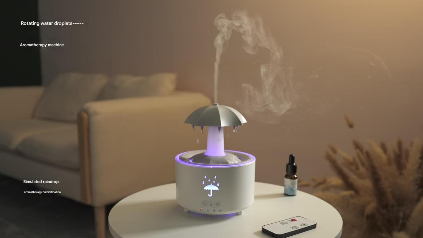 Raindrop Aromatherapy Machine Essential Oil Diffuser Household Desktop Rotating Water Drop Humidifier Colorful Raindrop Aromatherapy Machine
