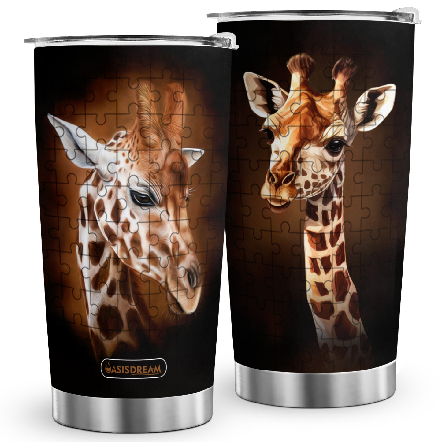 1pc Premium Giraffe Insulated Tumbler Cup - 20oz Stainless Steel Vacuum Flask with Lid, Double-Wall Insulation, Durable, Leak-Proof, Travel-Friendly Coffee Mug & Tea Cup for Hot and Cold Beverages