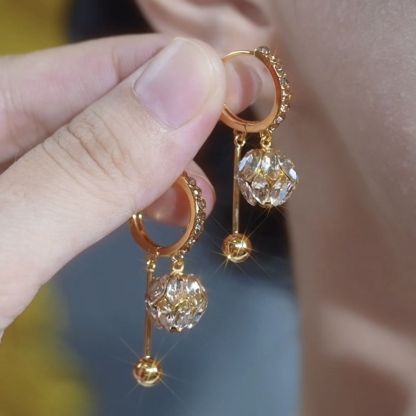 Diamond ball earrings A Pair