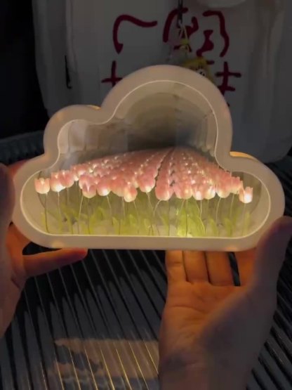 Cloud Tulip Night Light DIY Handmade Mirror