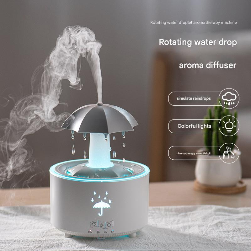 Raindrop Aromatherapy Machine Essential Oil Diffuser Household Desktop Rotating Water Drop Humidifier Colorful Raindrop Aromatherapy Machine