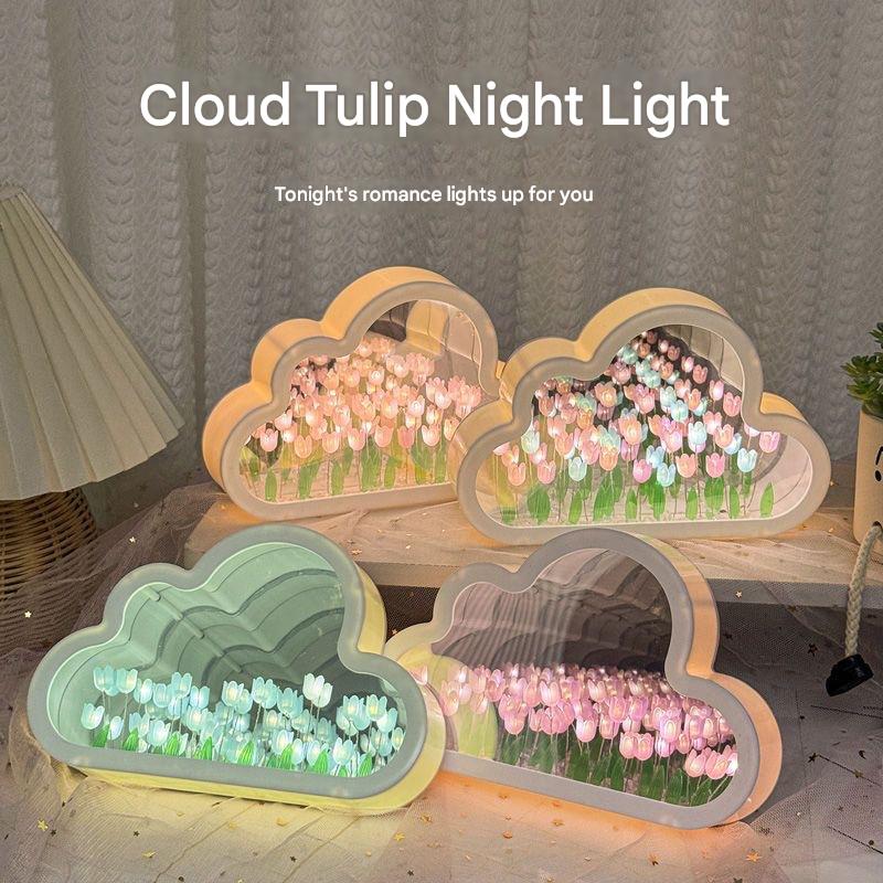 Cloud Tulip Night Light DIY Handmade Mirror