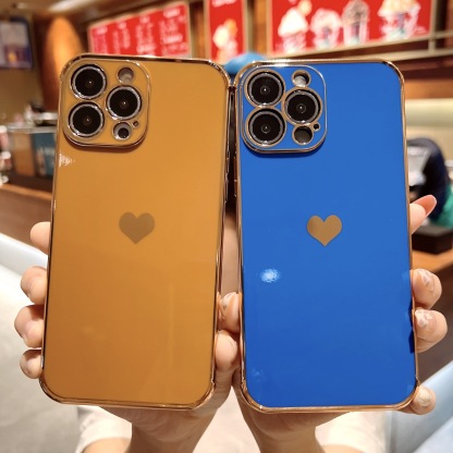 Electroplating side, heart shape mobile phone case
