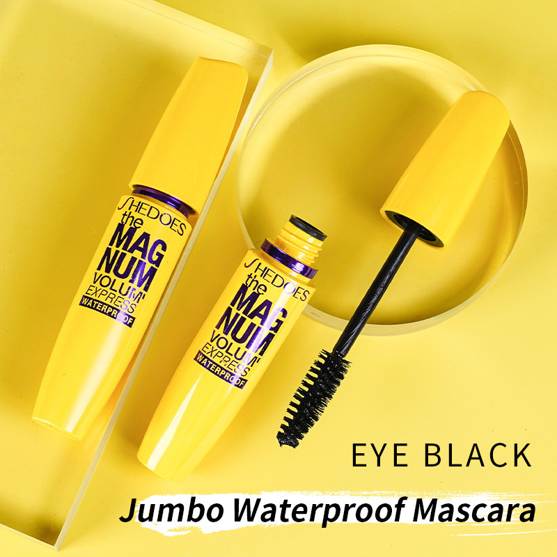 Waterproof, long, curled, thick, natural, long-lasting, non-smudged yellow mascara