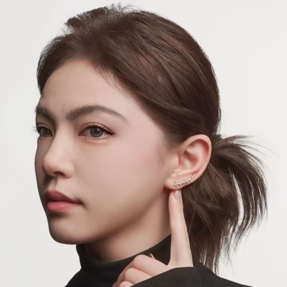 Zircon meteor falling starry sky single ear hole adjustable diamond inlaid zircon earrings