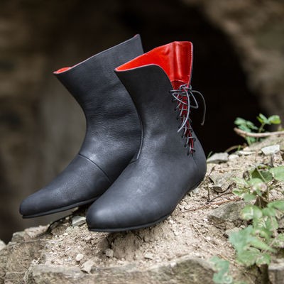 Men's leather lace-up martin boots flat large size men's shoes