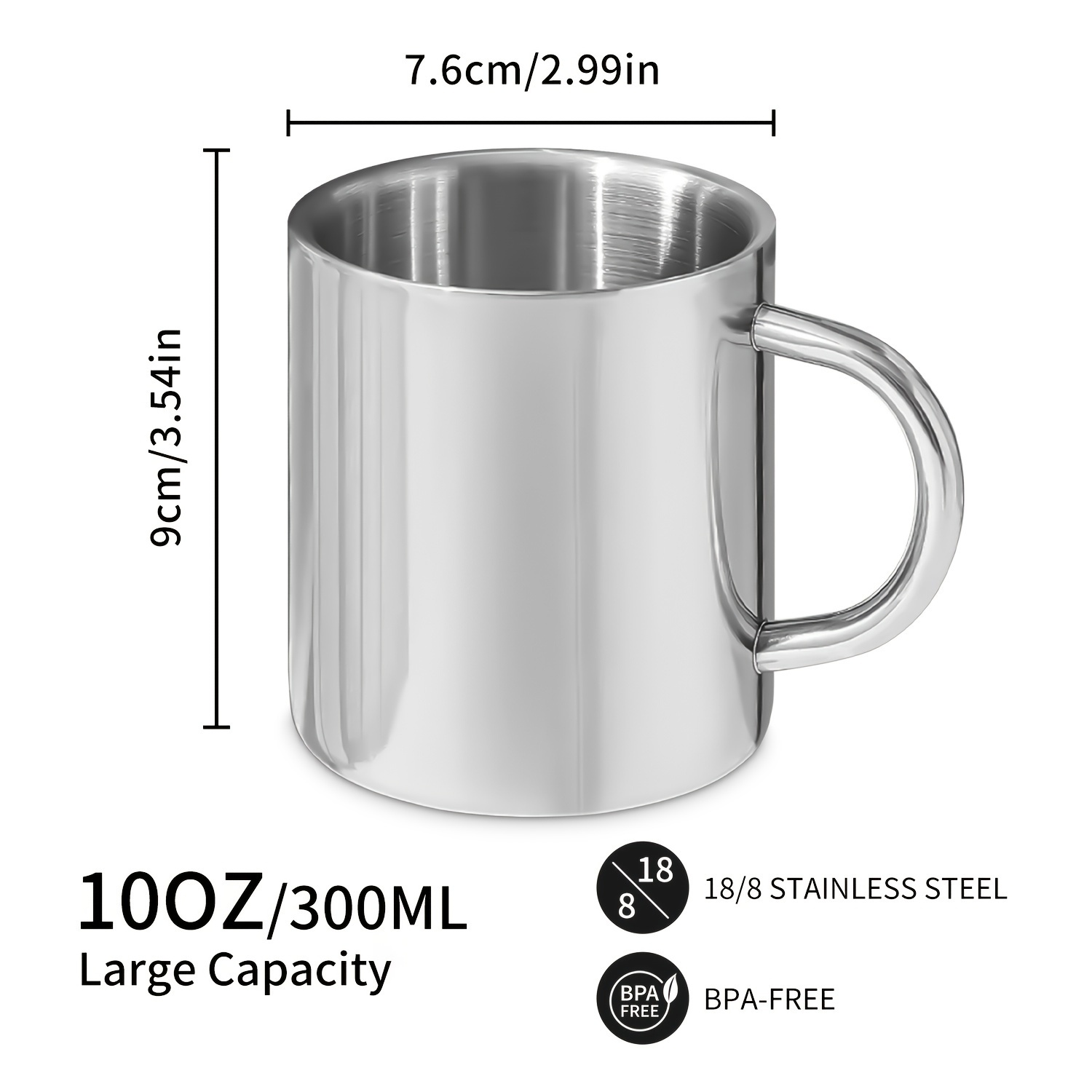 To My Daughter Stainless Steel Mug 10oz - Reusable Hand Wash Only Coffee Cup with Handle, Insulated Beverage Tumbler for Hot and Cold Drinks, BPA Free, Recyclable, Ideal Gift for Adult Daughter from Dad for Birthday, Christmas and More - 1pc