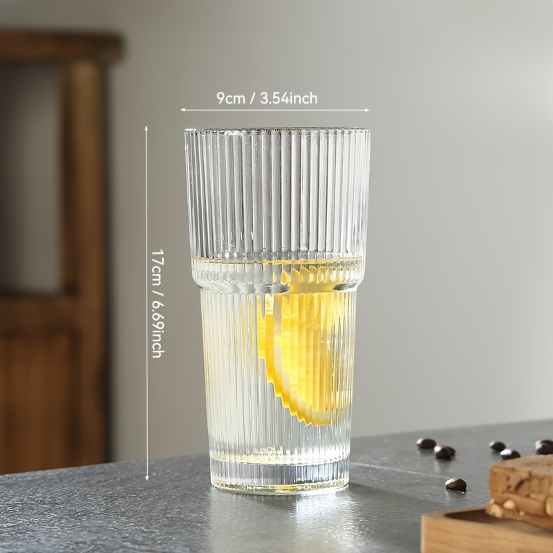 2pcs Ins Style Large Capacity Straw Cup with Lid Vertical Striped Coffee Cup Beverage Fruit Tea Cup 600Ml/20Oz, Used for Drinking Ice Water Coffee Fruit Tea Etc., Suitable for Daily Household, Parties, Cafes, Restaurants, Etc.