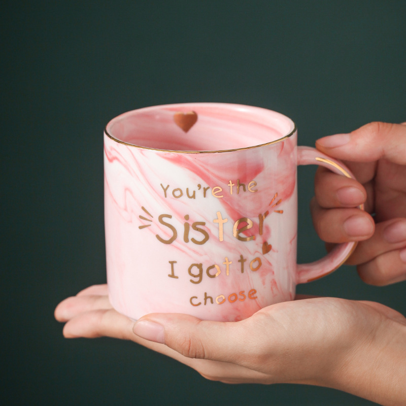 Customized mugs Creative breakfast milk cups Marble ceramic mugs with customized logos