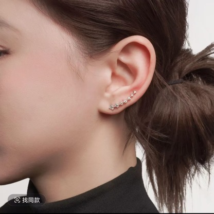 Zircon meteor falling starry sky single ear hole adjustable diamond inlaid zircon earrings