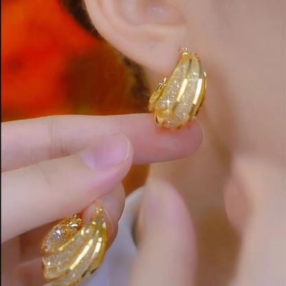 Fashion hollow mesh hoop earrings A Pair