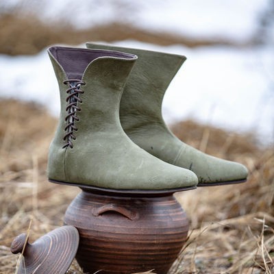 Men's leather lace-up martin boots flat large size men's shoes