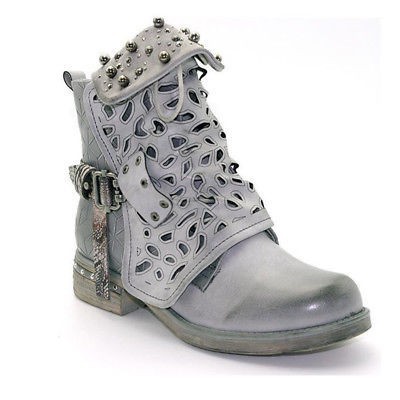 Round toe European and American women's leather boots side zipper Martin boots thick warm low heel women's shoes