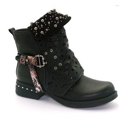Round toe European and American women's leather boots side zipper Martin boots thick warm low heel women's shoes