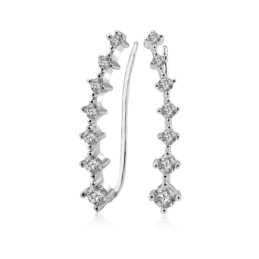 Zircon meteor falling starry sky single ear hole adjustable diamond inlaid zircon earrings