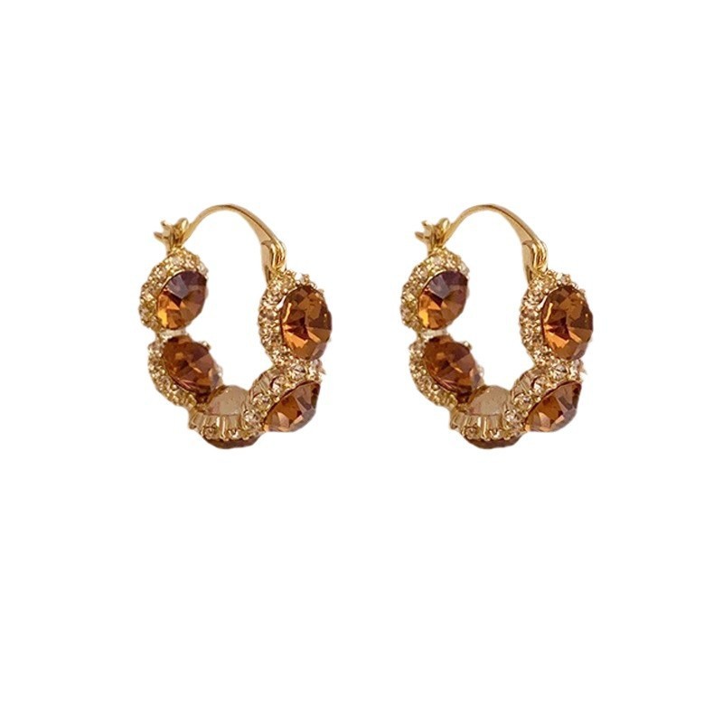 Delicate hoop crystal earrings A Pair