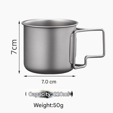 Pure titanium water cup single-layer folding titanium cup office tea coffee cup titanium alloy outdoor portable camping Mug