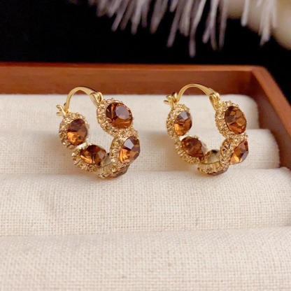 Delicate hoop crystal earrings A Pair