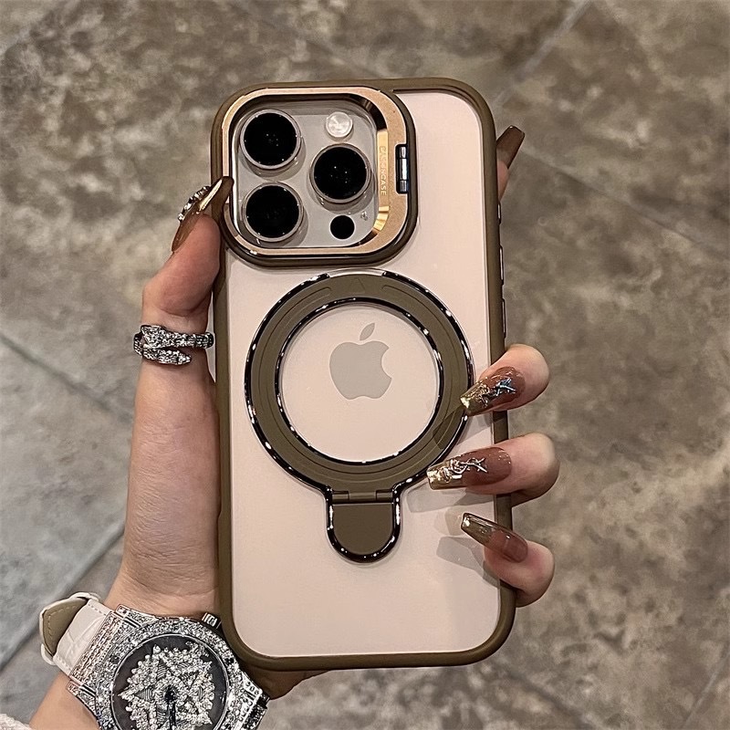 Magnetic lens, transparent missing label mobile phone case