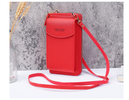 Small shoulder crossbody zipper bag, multifunctional long wallet for women