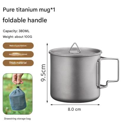 Pure titanium water cup single-layer folding titanium cup office tea coffee cup titanium alloy outdoor portable camping Mug