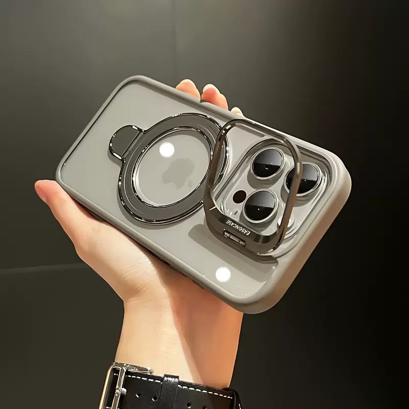 Magnetic lens, transparent missing label mobile phone case