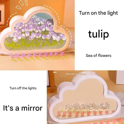 Cloud Tulip Night Light DIY Handmade Mirror