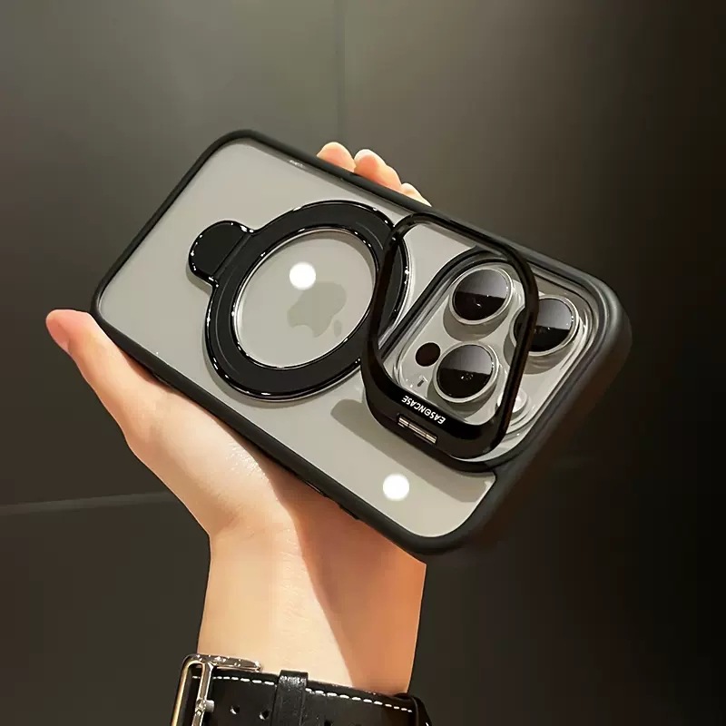 Magnetic lens, transparent missing label mobile phone case
