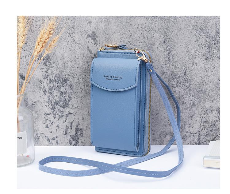 Small shoulder crossbody zipper bag, multifunctional long wallet for women