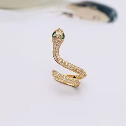 Fashionable and personalized full diamond snake-shaped earrings A Pair