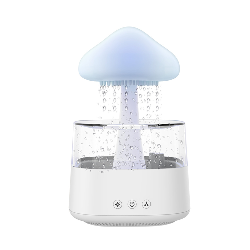 Cloud humidifier household creative large fog capacity colorful atmosphere light essential oil raindrop wood grain mushroom aromatherapy machine