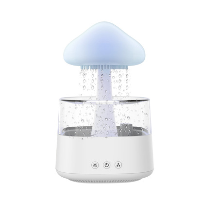 Cloud humidifier household creative large fog capacity colorful atmosphere light essential oil raindrop wood grain mushroom aromatherapy machine