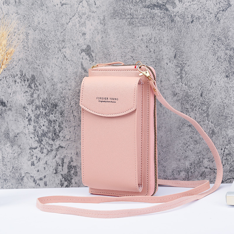 Small shoulder crossbody zipper bag, multifunctional long wallet for women