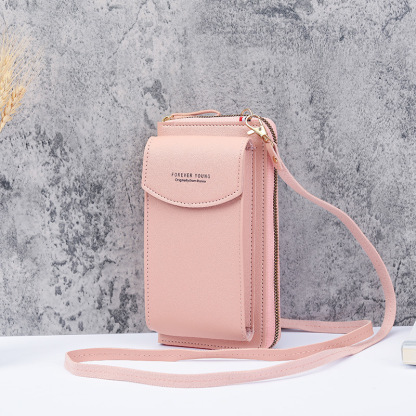 Small shoulder crossbody zipper bag, multifunctional long wallet for women