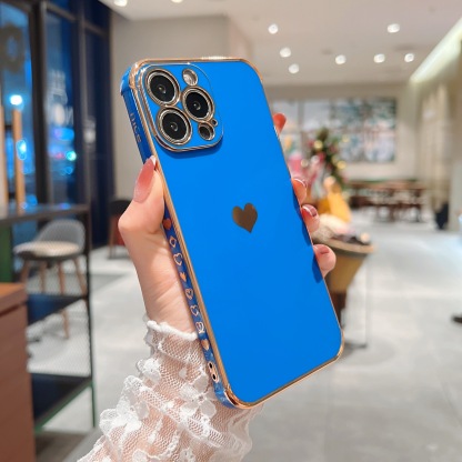 Electroplating side, heart shape mobile phone case