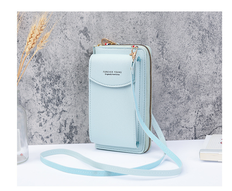 Small shoulder crossbody zipper bag, multifunctional long wallet for women