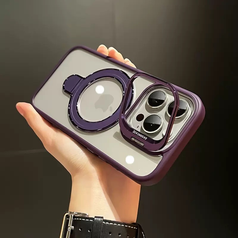 Magnetic lens, transparent missing label mobile phone case