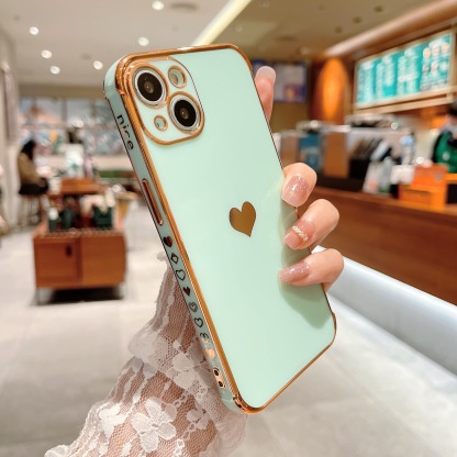 Electroplating side, heart shape mobile phone case