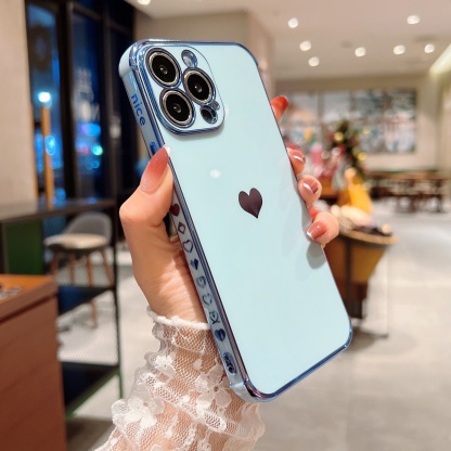Electroplating side, heart shape mobile phone case